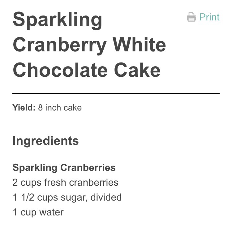 Sparkling Cranberry White Chocolate Cake 