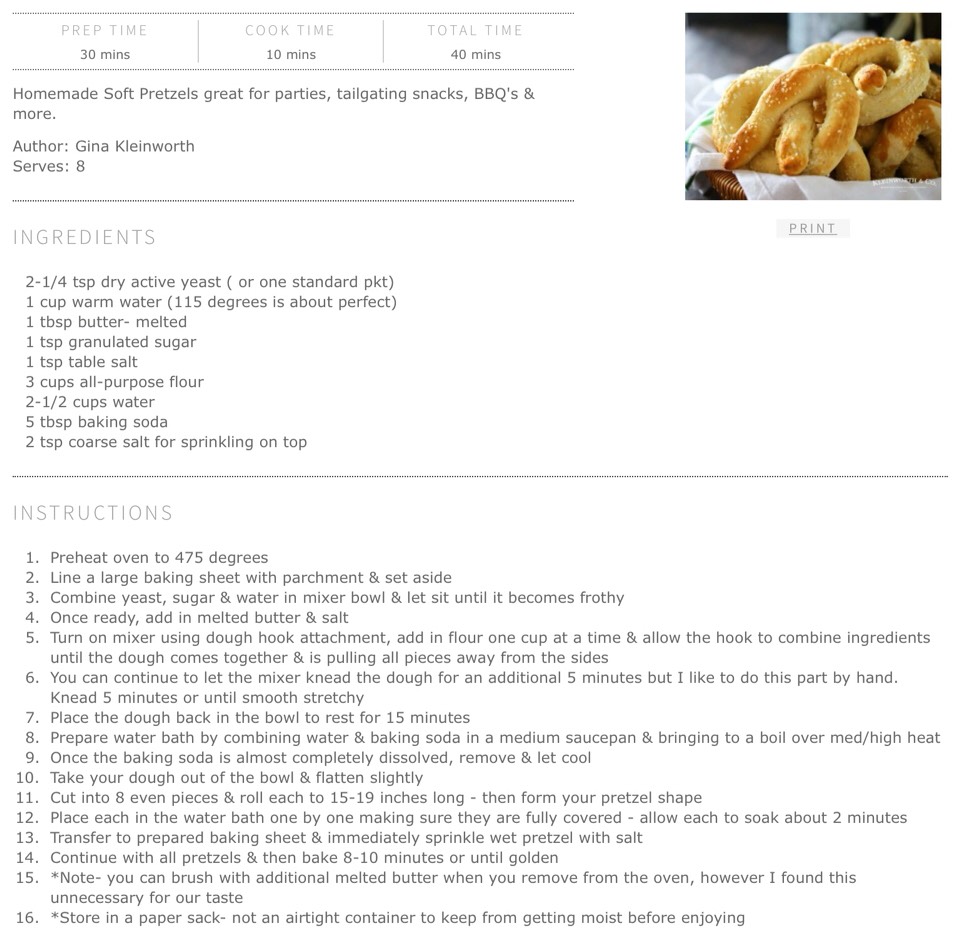 Homemade Pretzels