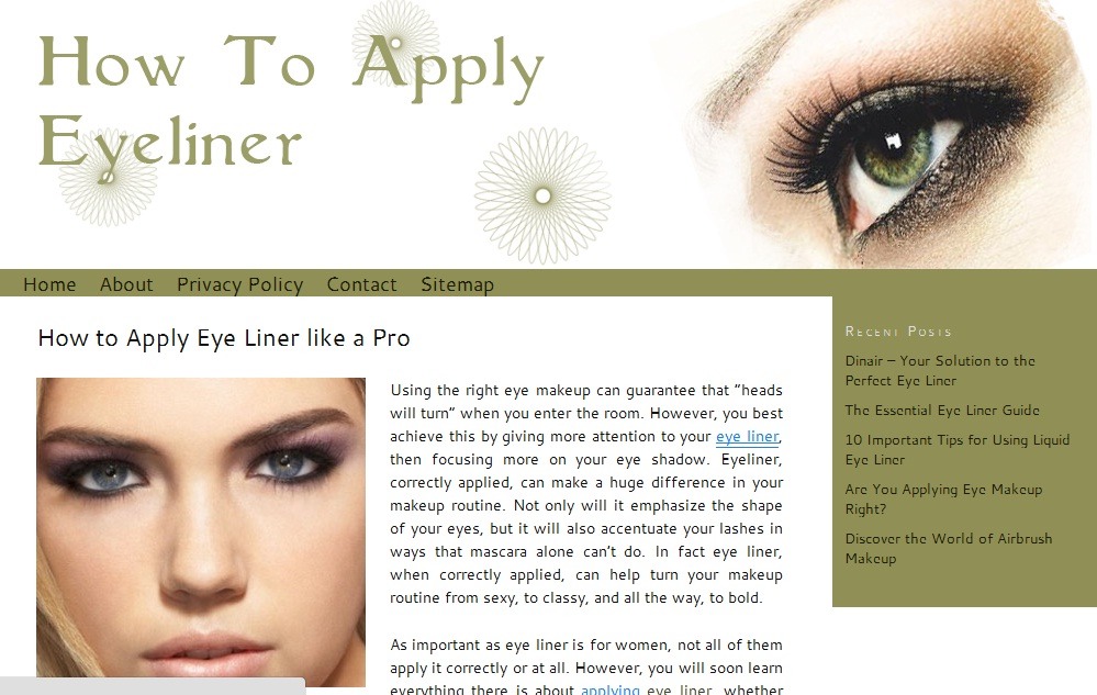 Applying Eyeliner Tips