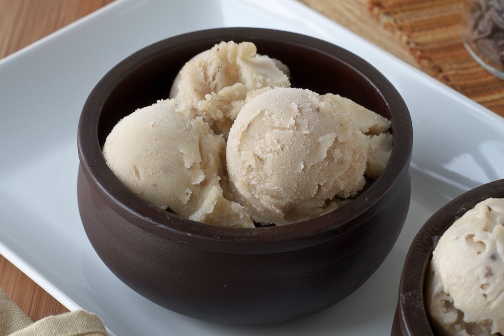 Gather as many bananas as you need (I recommend two per person), and peel them, chop them into little chunks, and pop them in the freezer. After frozen, remove them and toss in the blender. Blend them up until it reaches a nice ice cream consistency (smooth and creamy). Yeah, it's THAT easy!