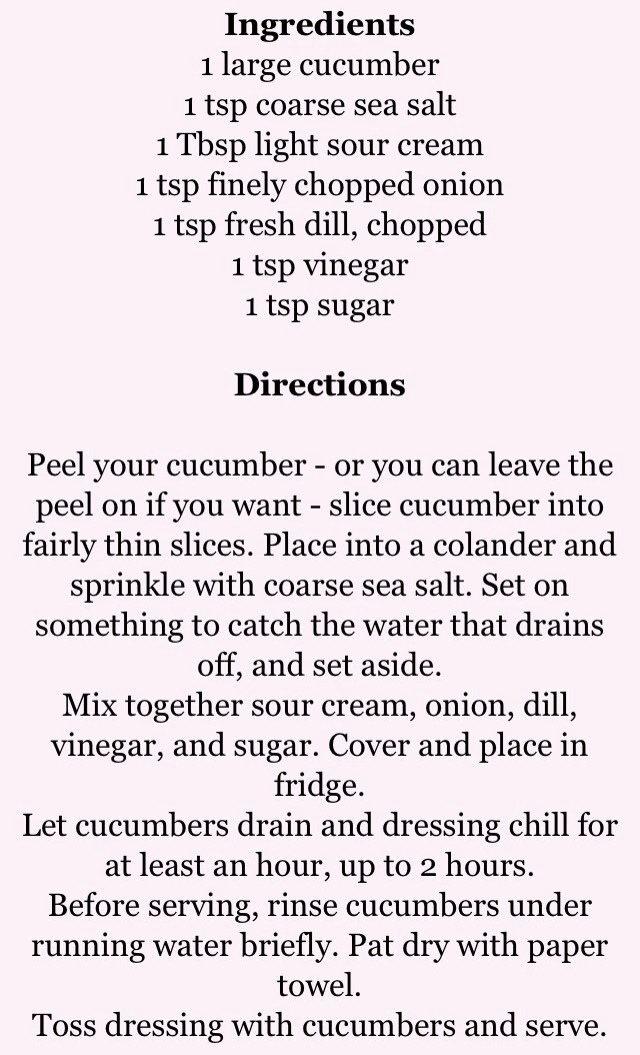 Cucumber Salad! Great Side Dish For Only 50 Calories!!👍