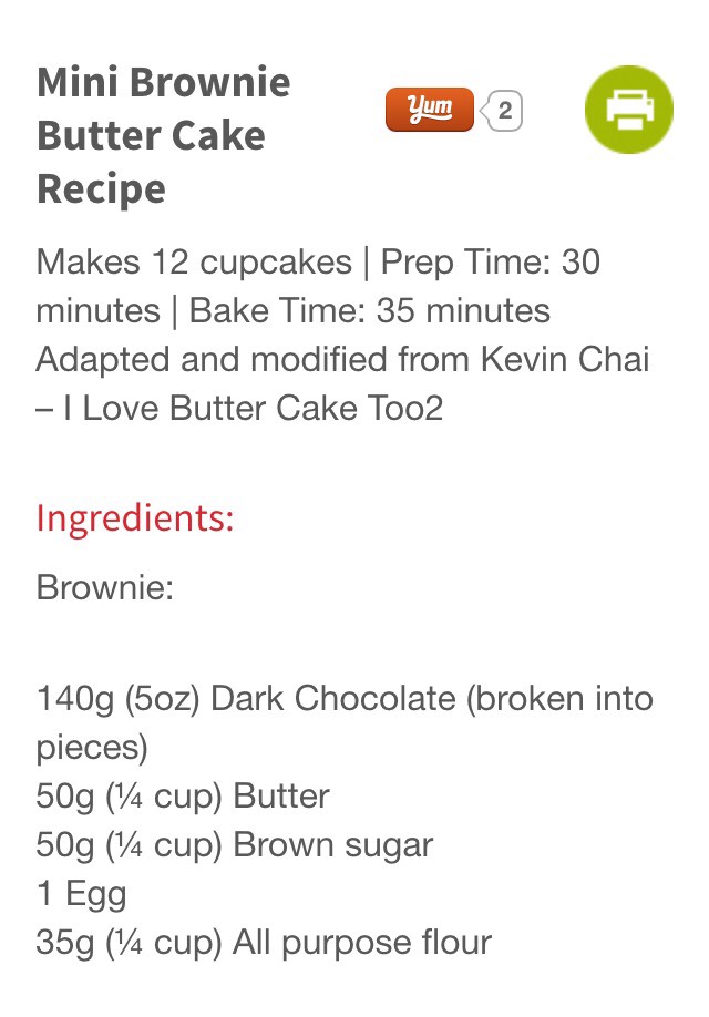 Delicious Mini Brownie Butter Cake