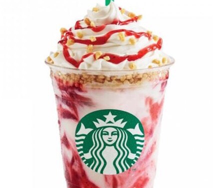 Strawberry cheesecake frapuccino