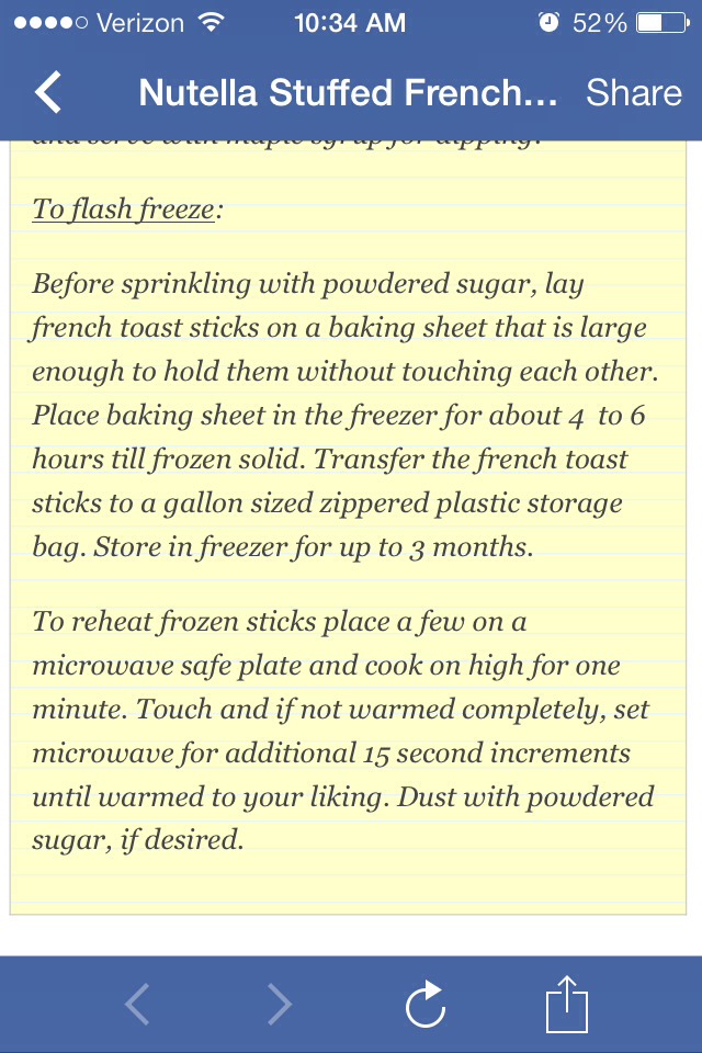 Nutella Stuffed French Toast