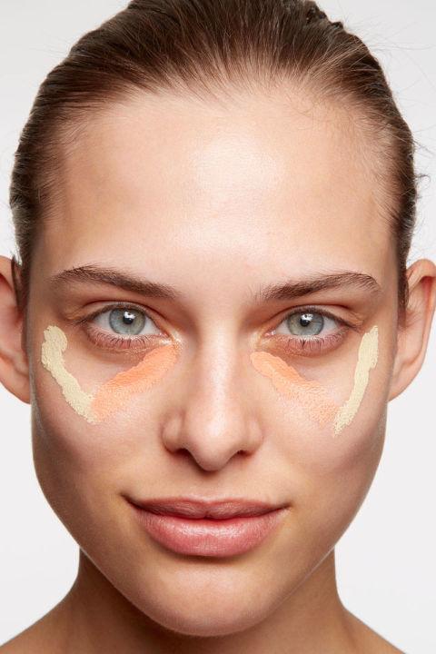 The V.The best way to apply concealer is on a downward V below the eye. This will help cover dark circles and give the illusion of a lifted face.