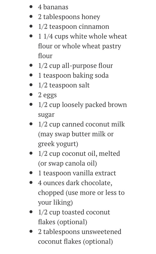 Roasted Banana Chocolate Chunk Bread With Toasted Coconut 