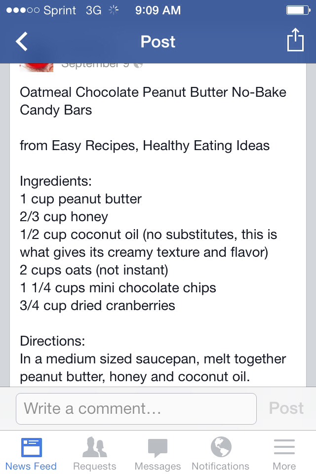 Oatmeal Chocolate Peanut Butter No Bake Candy Bars