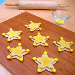 Woody's Sheriff badge cookies