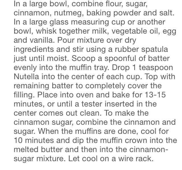 Here Is A Recipe On Nutella Stuffed Cinnamon And Sugar Muffins