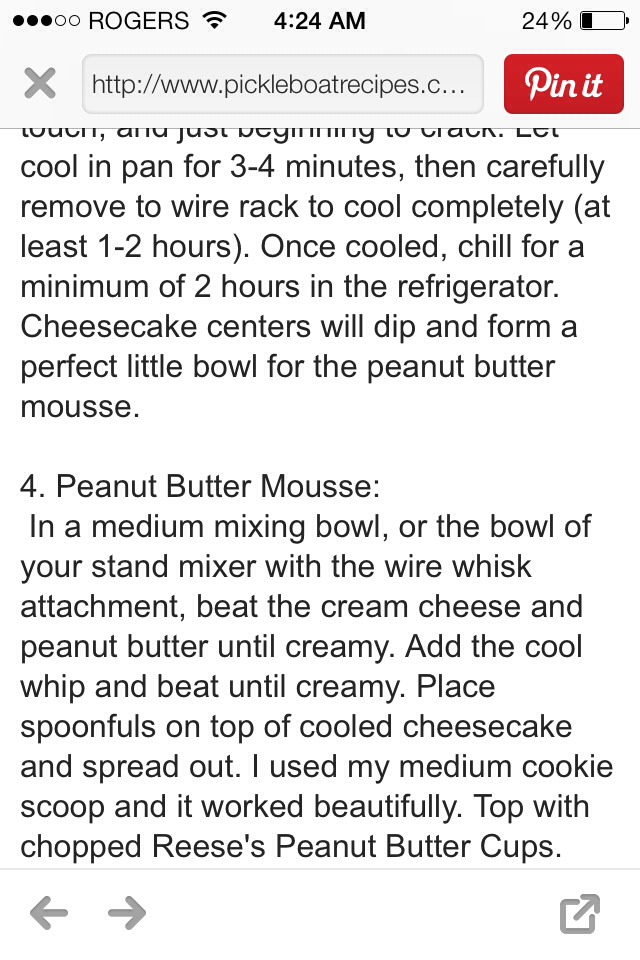 Reese's Peanut Butter Mini Cheesecakes! To Die For!!!