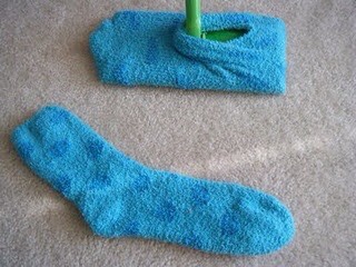 ...Or socks to clean up hair off of the floor