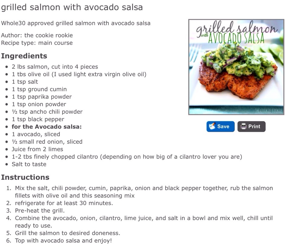❤️ Grilled Salmon With Avocado Salsa ❤️