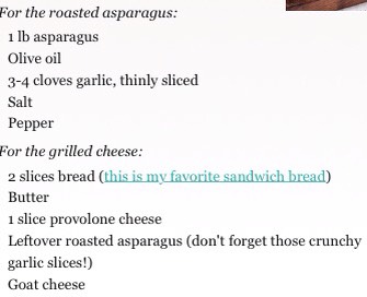 Goat Cheese & Roasted Asparagus Grilled Cheese Sandwich