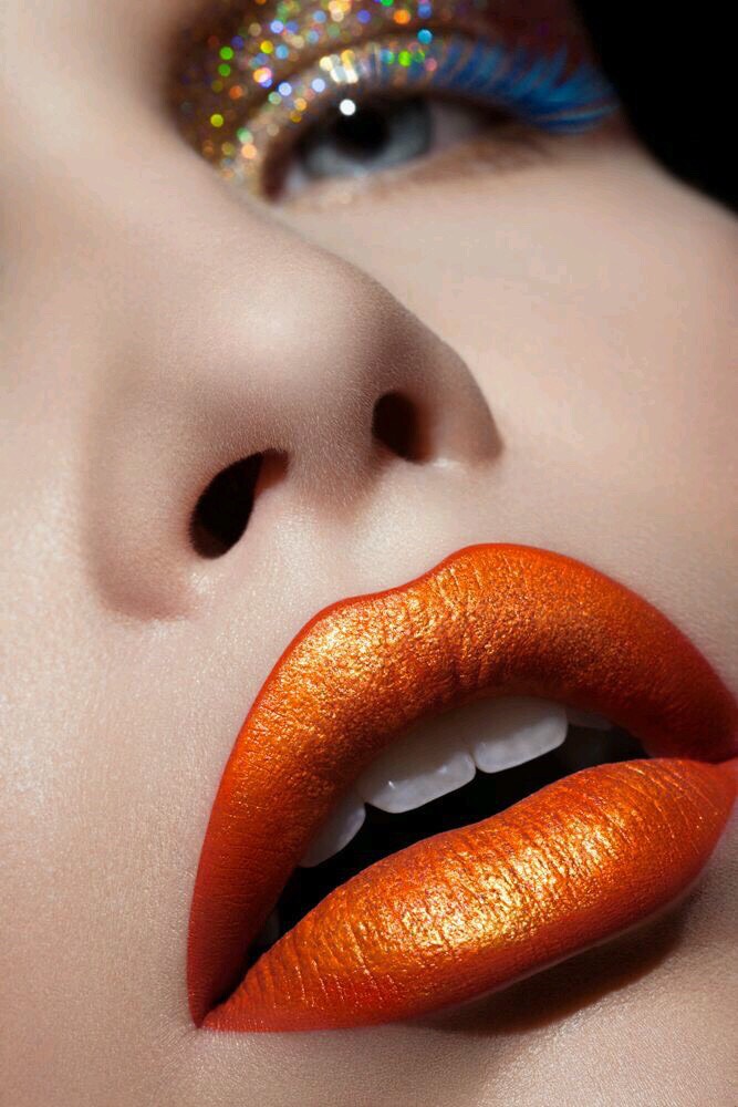 Beautiful Makeup With Orange Like Lip Color