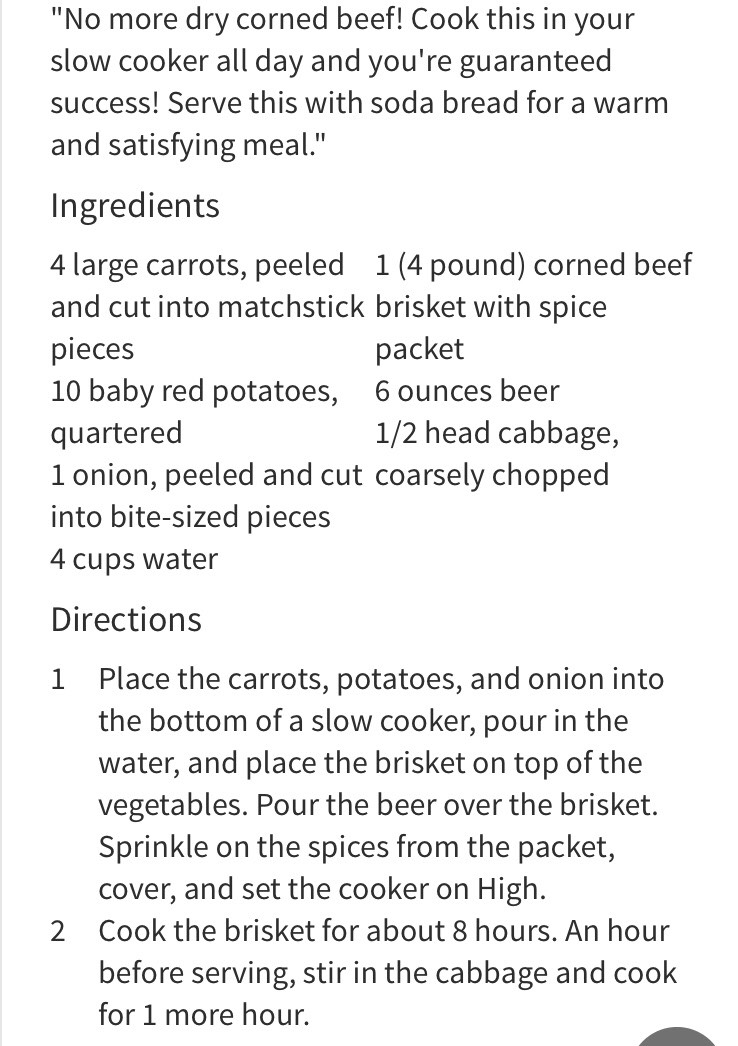 Slow Cooker Corned Beef