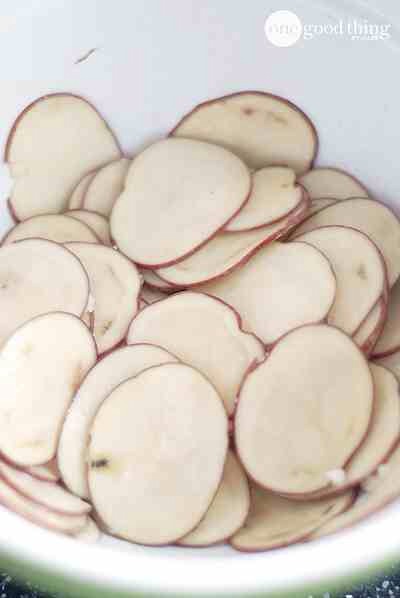 Put the slices in a small bowl and drizzle with some olive oil, coconut oil, or whatever oil you prefer