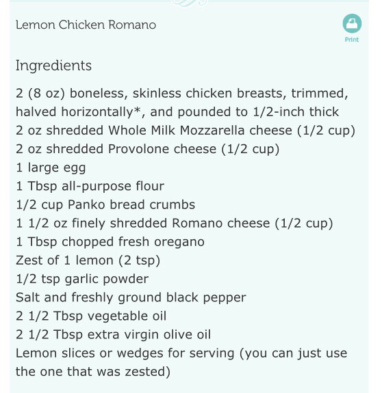 " Delicious Lemon Chicken Romano"