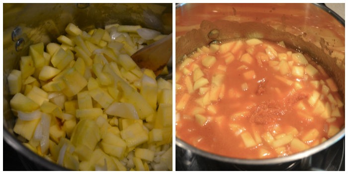 1) In a Soup Pan, saute onions and olive oil. until translucent 

2) Add Water, chicken bouillon and pumpkin. 

3) Bring mixture to a boil and let cook for 20-25 minutes