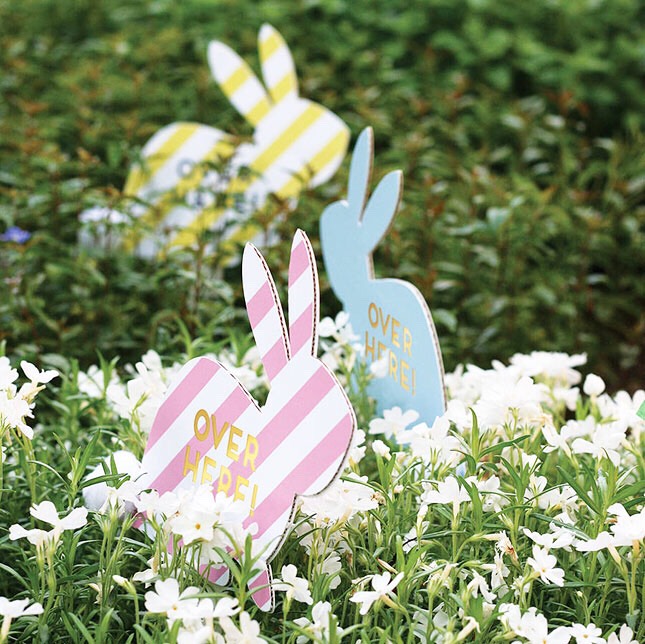 1. Easter Egg Hunt Kit ($42): If you want your EEH (Easter Egg Hunt… duh!) to look like a big deal without really making a big deal out of the prep, arm yourself with this kit that has all your decor essentials covered.