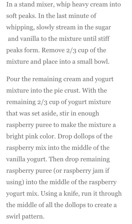 Raspberry cream ice cream pie