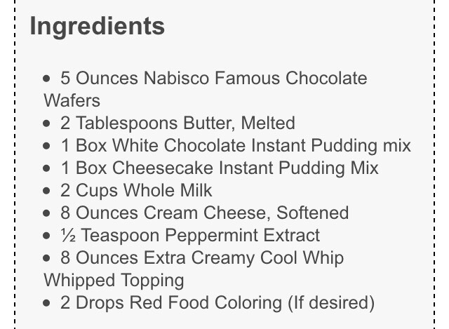 " NO BAKE PEPPERMINT CHEESECAKE MOUSSE"
