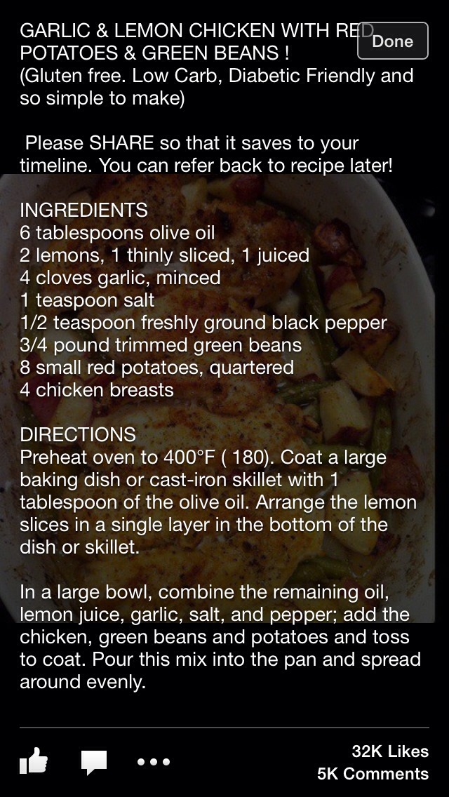 One Pan Chicken Dinner 