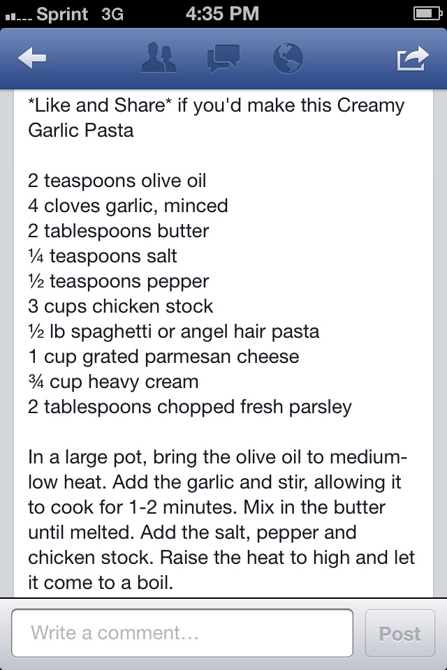 Creamy Garlic Pasta