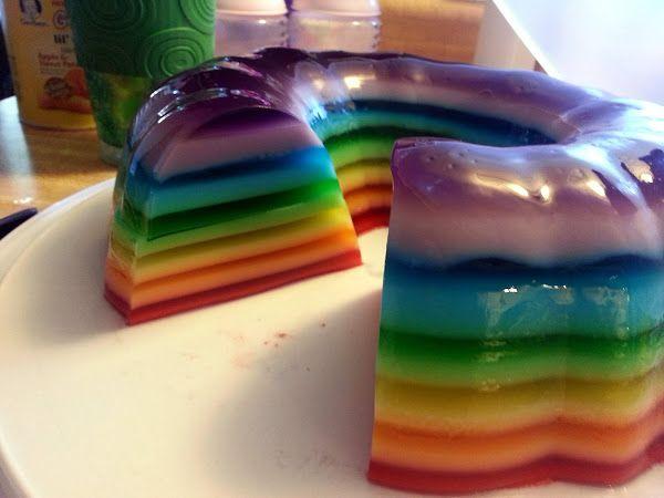 Rainbow Gelatin Pudding For Everyone