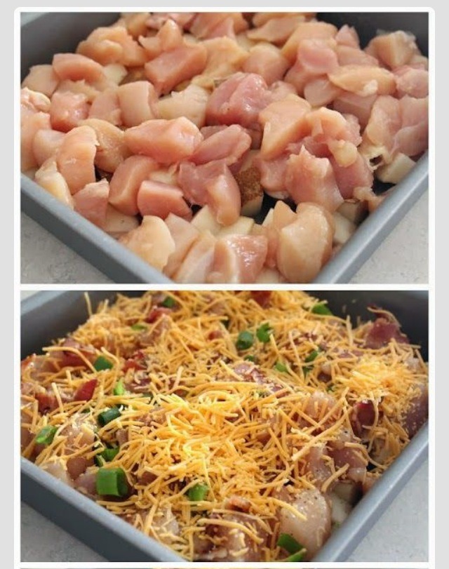 Baked Potatoes & Chicken Casserole