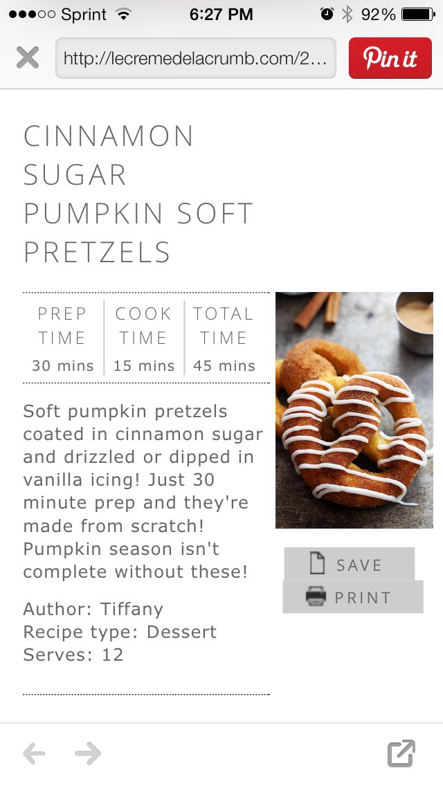 Cinnamon Sugar Pumpkin Soft Pretzels...
