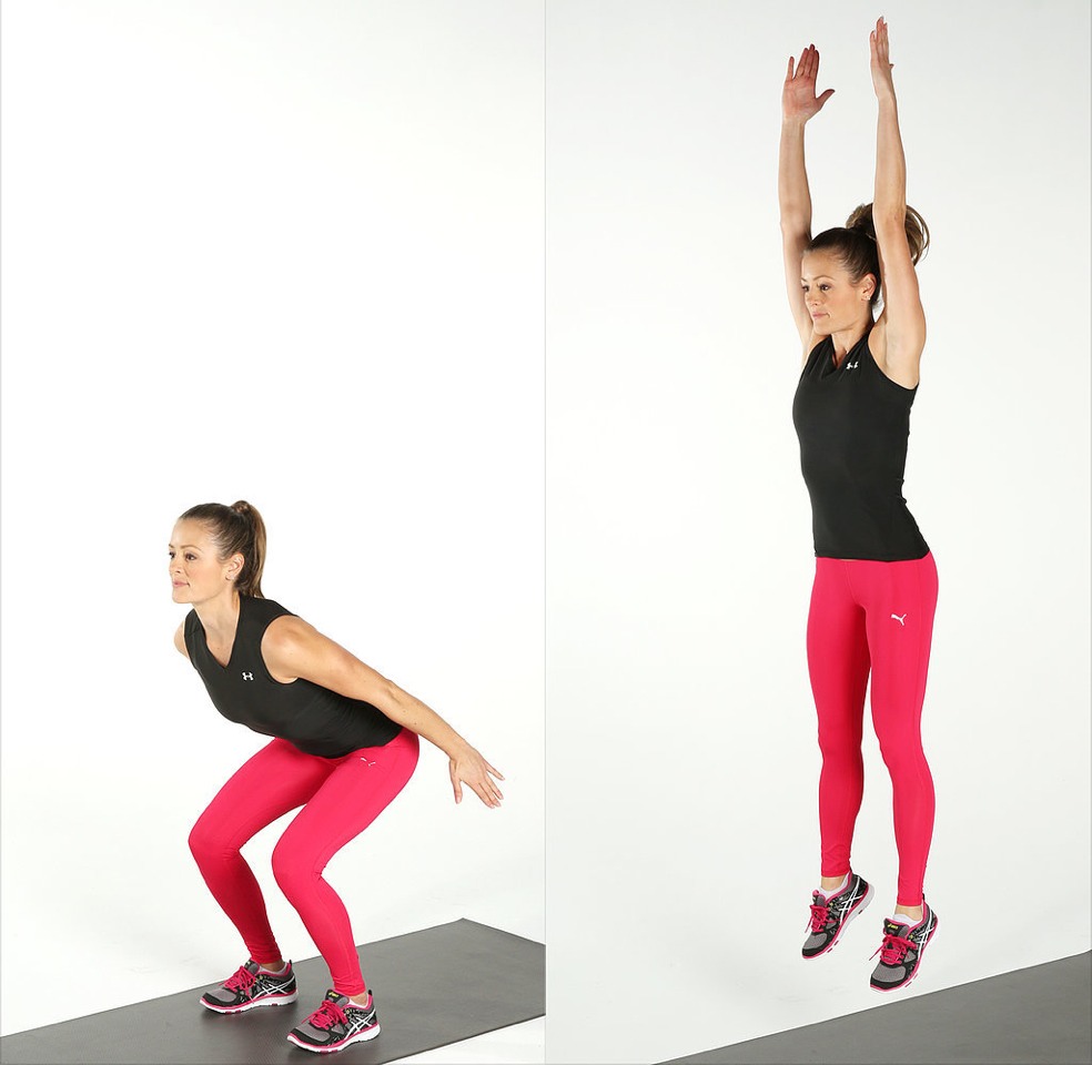 12 jumping squats 