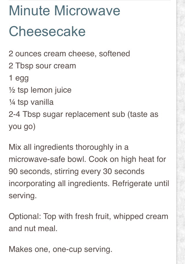 Minute Microwave Cheesecake