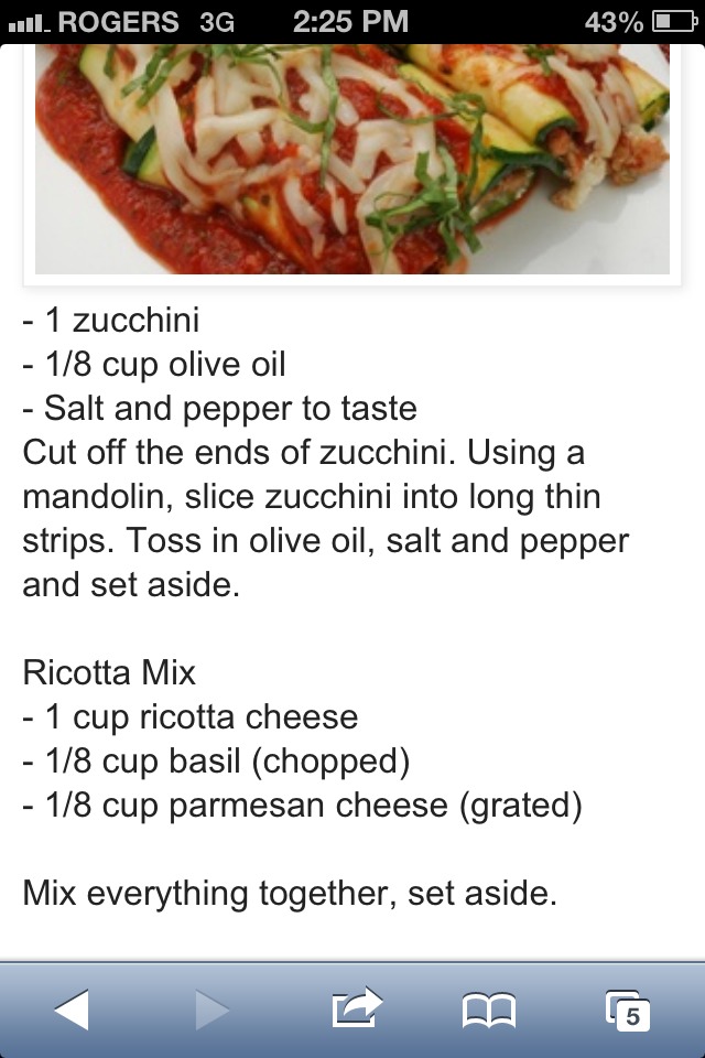 Stuffed Zucchini Manicotti
