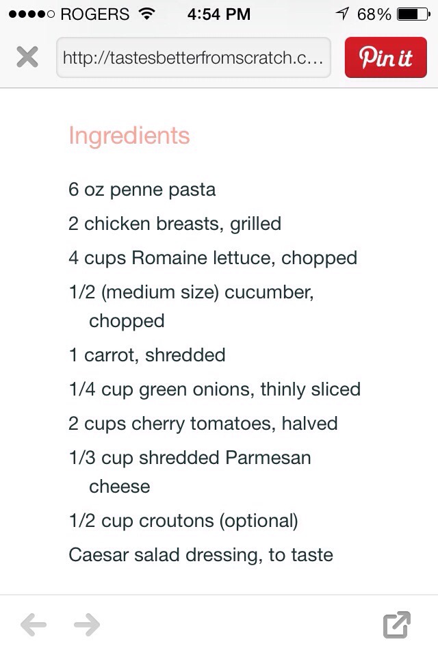 Chicken caesar Pasta Salad Made Easy😍