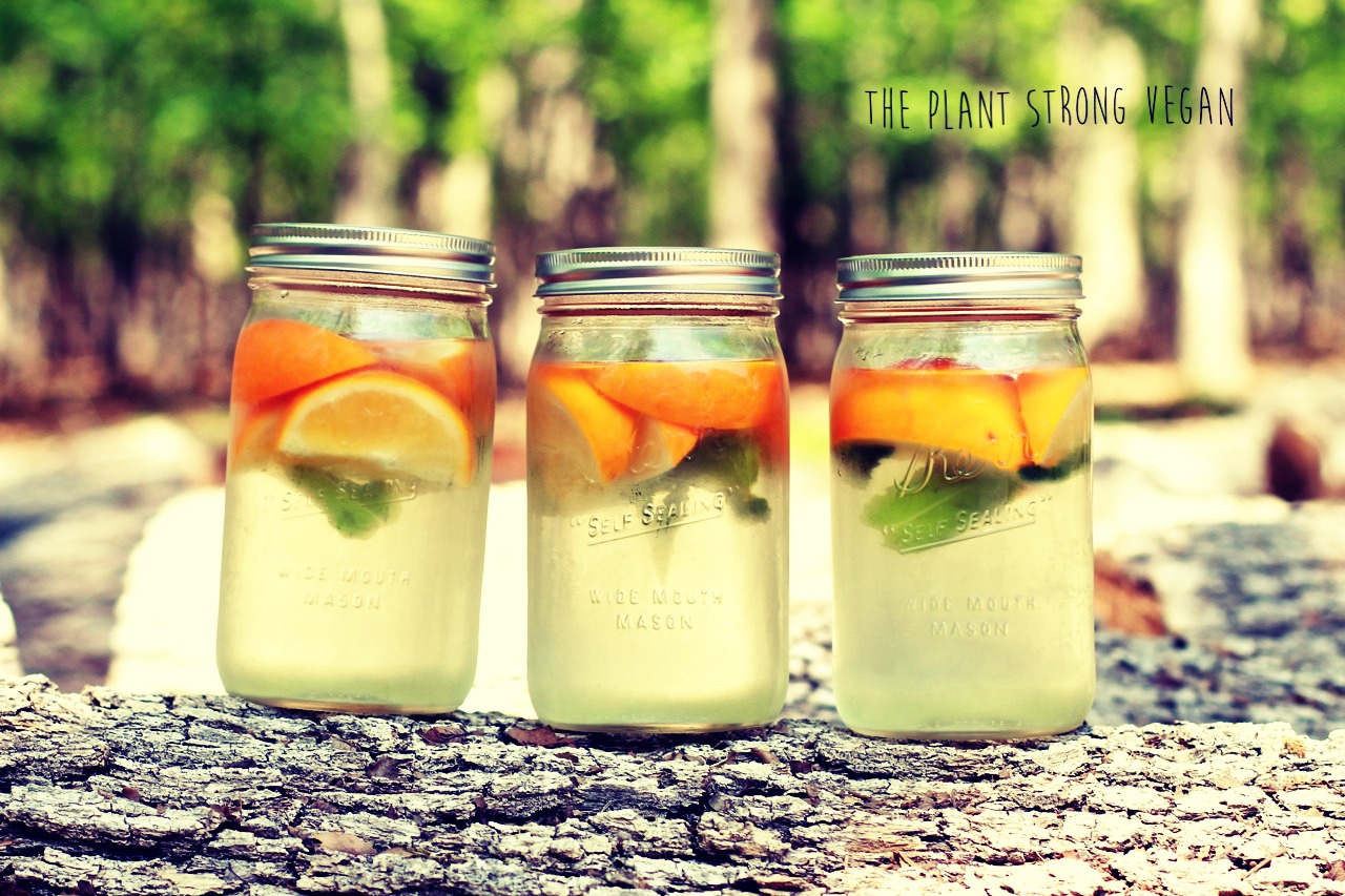 An orange and mint water is also delicious and refreshing!
