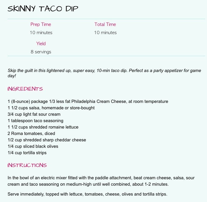 😄 Skinny Taco Dip Recipe 😄