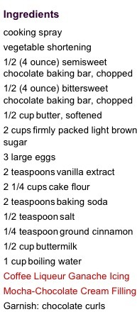 Mocha Chocolate Cream Filling Cake