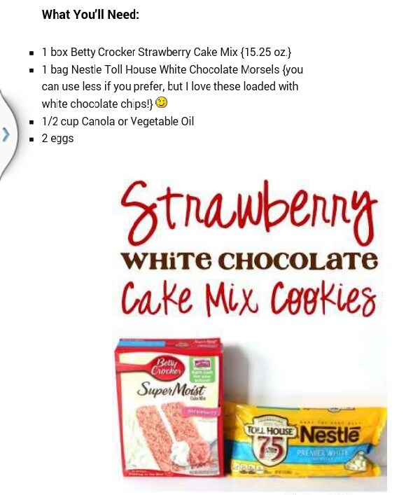 Strawberry White Chocolate Cake Mix Cookies!