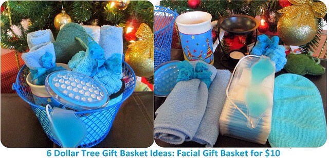 Inside: 
*massager *facial towels set of 3 *facial sponge *headband *gel eye mask *sleeping eye mask *3-in-1 cotton set *tea mug (because you need one during facials:-) *oil warmer *basket 
-----------------
Total cost: $10
