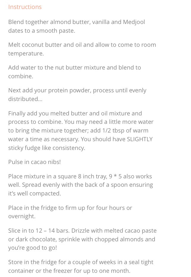 Raw Cacao Almond Butter Protein Bars