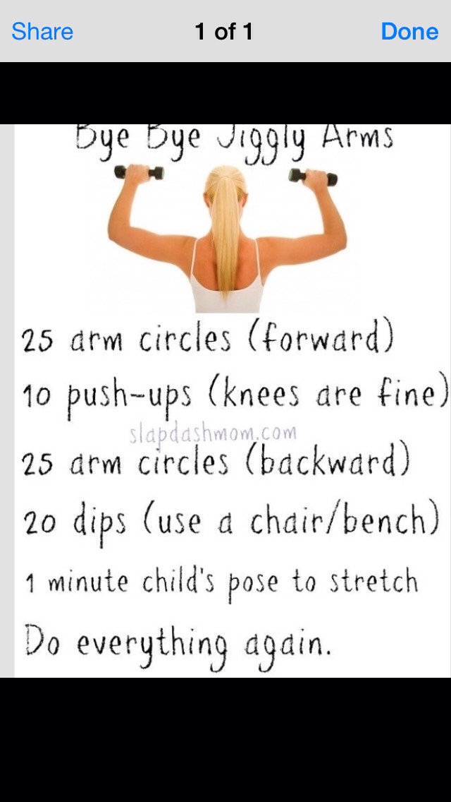 Tip/Trick 4: I don't know about you but I feel like I have really flabby, fat arms. By doing this workout every morning my arms have been getting stronger and toned!!! 

I have not been going by the rules and completing the "Do everything again." step. However I have been seeing fast results :D
