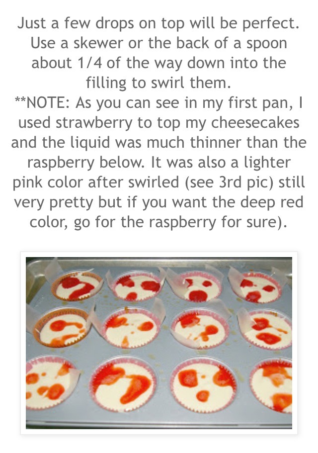 Mini Cheesecakes With Raspberry Swirls! 🍥🍰🍥🍰