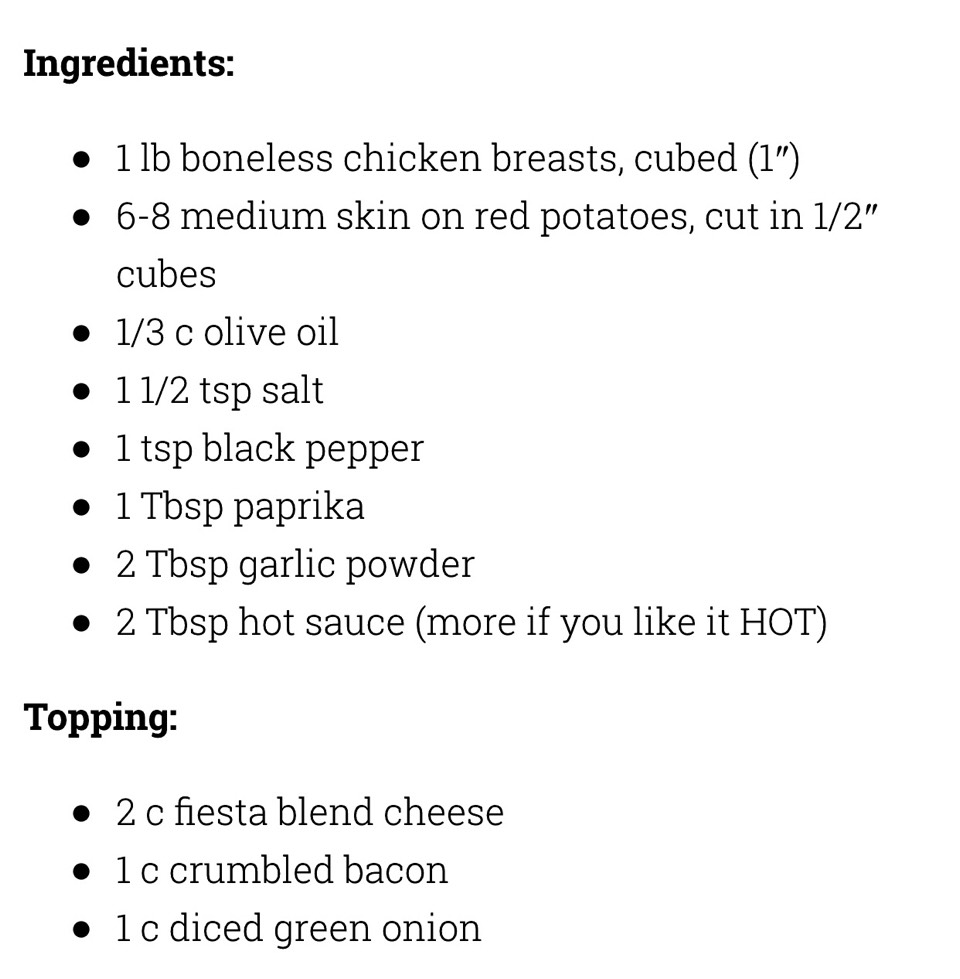 Loaded Chicken And Potatoes 