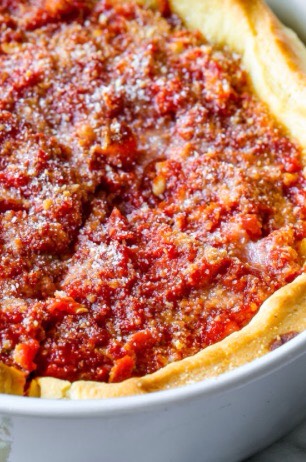 Chicago style deep dish pizza 