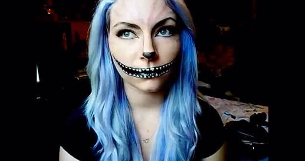 Cheshire Cat Makeup. Little eyeliner and white makeup go along way!
