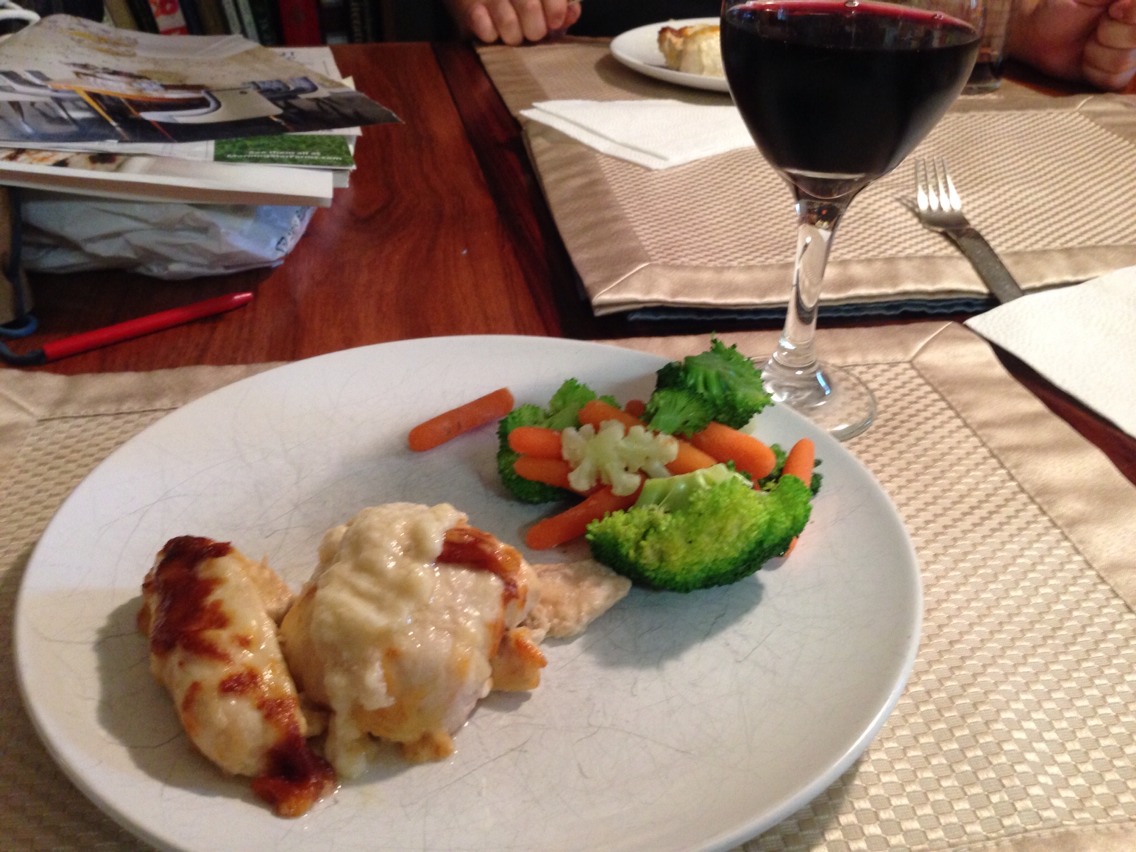 Serve with veggies, rice, or whatever you like! This dish pairs nicely with a Cabernet Sauvignon or a Sauvignon Blanc, if you prefer white wine.