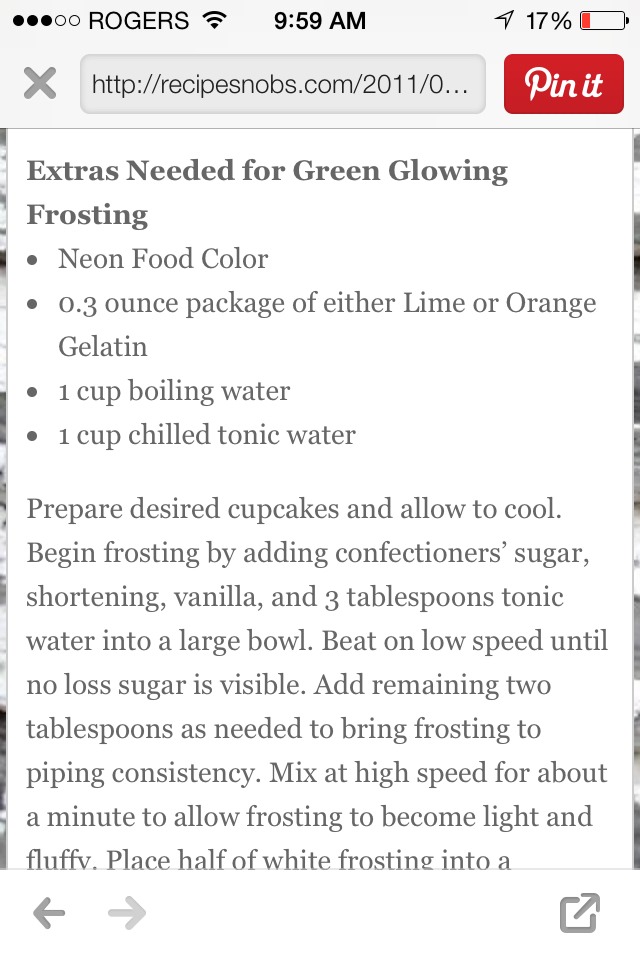Use Tonic Water To Make Frosting Glow! Check Out The Recipe Here!