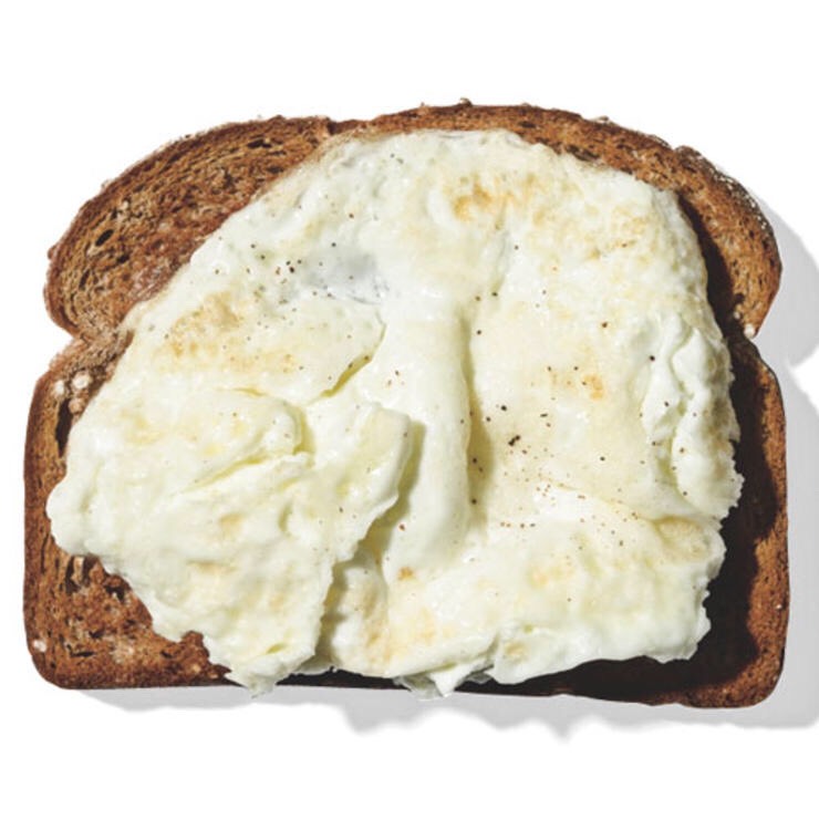 2 EGG WHITES WITH 1 SLICE WHOLE WHEAT TOAST
This protein-and-carb duo gives you a light but energizing start when you have a belly-busting lunch on your calendar.
