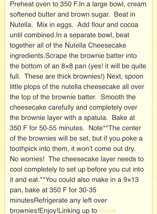 " Nutella Cheesecake Brownies" Yummy!!