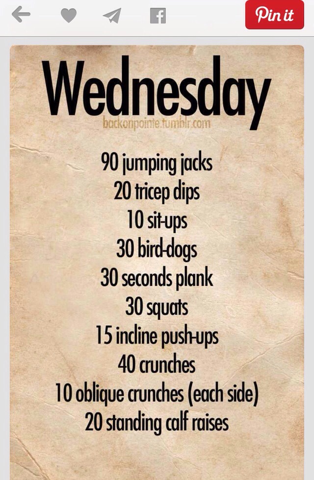 A Workout For Each Day Of The Week...
